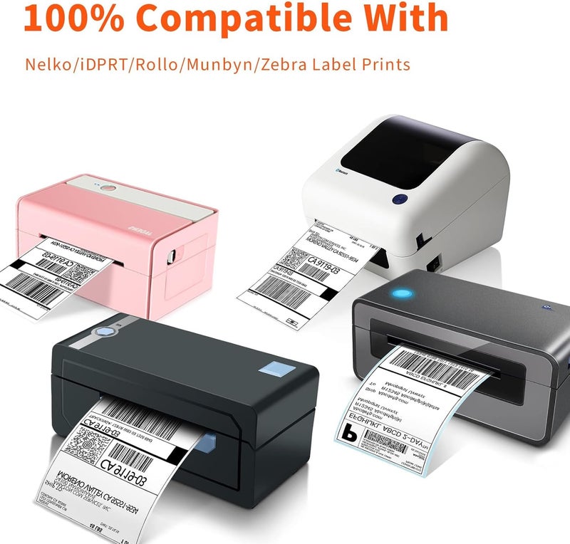 JADENS Thermal Shipping Labels 4x6-350 Labels(4 Rolls), Compatible with Rollo, Brother, Zebra and Most Thermal Printer, Perforated, Commercial Grade, Doesn't Compatible with Dymo - Image 4